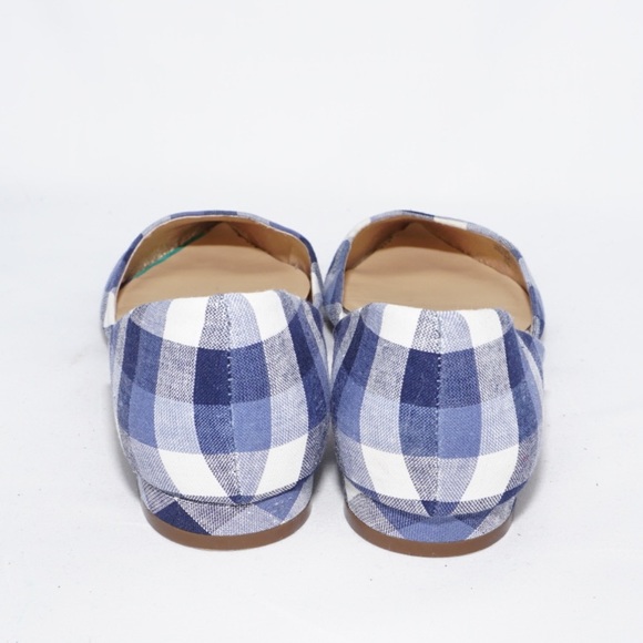 Unisa Blue & White Plaid D'Orsay Pointed-Toe Flats, Size 8 - Picture 5 of 8